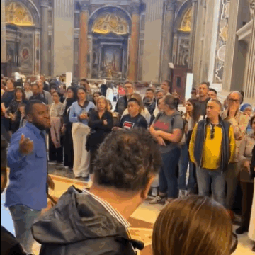 image “Is It Because I Am Black?” Man Causes A Scene At Pope Francis Vigil In Rome.