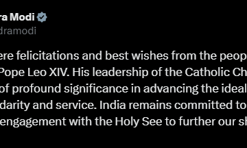 Screenshot (1047) India Prime Minister Narendra Modi Congratulates Pope Leo XIV