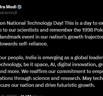 India Prime Minister Modi Expresses Pride In Scientists On National Technology Day