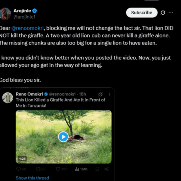 Reno Omokri Blocks A X User Who Spotted And Called Him Out On His Fabrication.