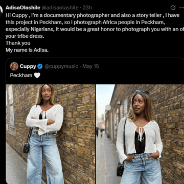 Screenshot (1096) Twitter: Documentary Photographer Adisa Olashile Project Proposition To DJ Cuppy