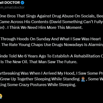 Nigerian Musician Small Doctor Shows Concern About Illicit Drug Usage In His Community, Claims He Doesn’t Promote Smoking