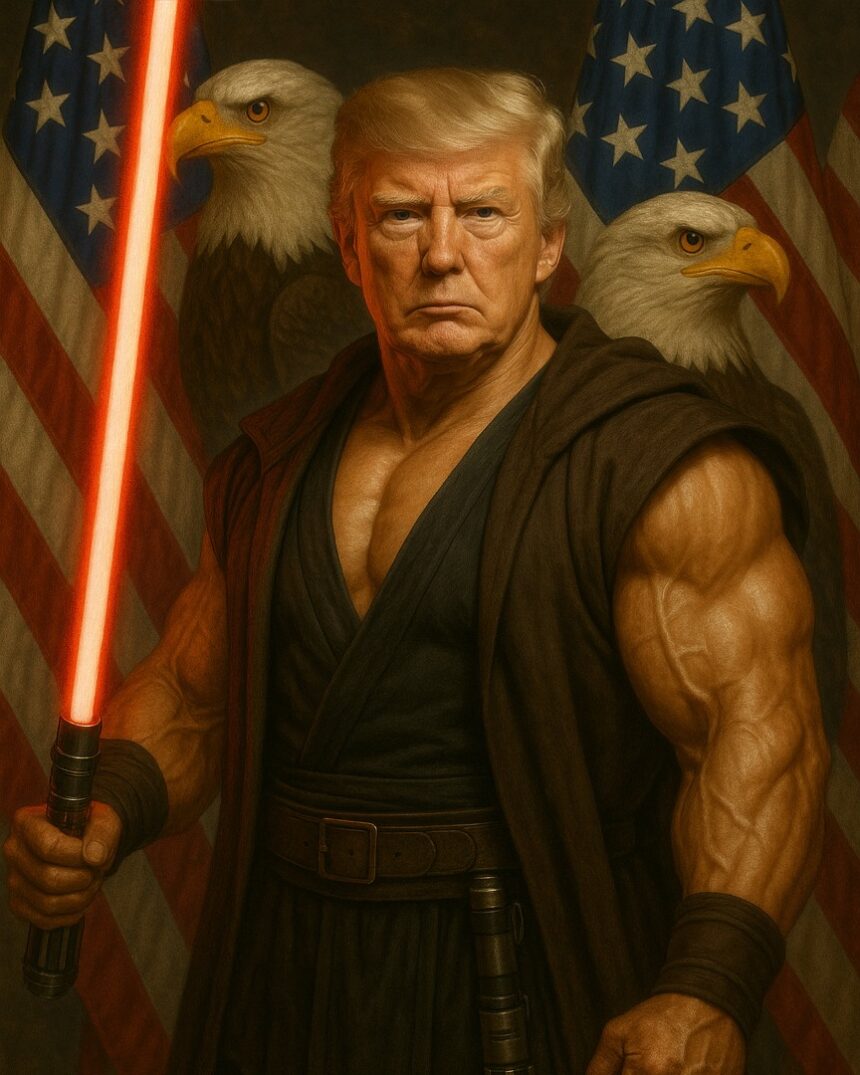 Whitehouse Posts Picture Of President Trump Holding A Red Lightsaber, Insinuating Its To Fight Off U.S. Criminal Elements