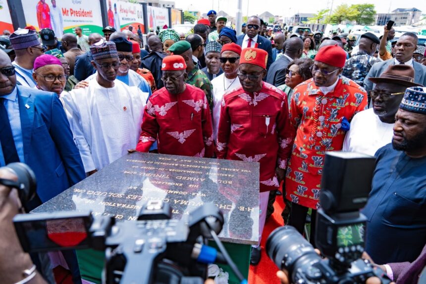 President Tinubu Breaks Protocol By Standing For Governor State Governor Soludo, Welcomes Him With A Dance At The Special Projects Commissioning