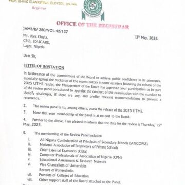 JAMB Seeks Assistance, Invites Educare CEO For Thorough Review Of The 2025 Examination, After Outrage Over Mass Failure