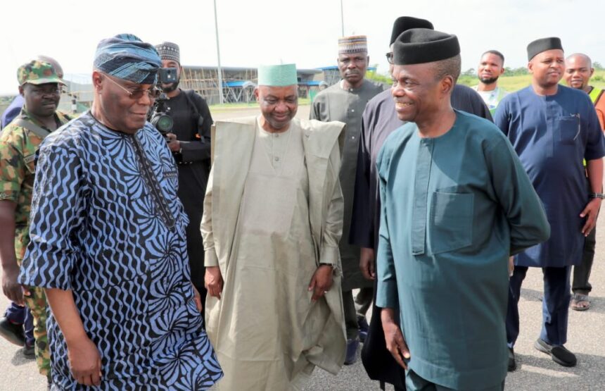 Photos: Atiku Arrives Ondo State For The Coronation Of HRH Owa Obokun Adimula