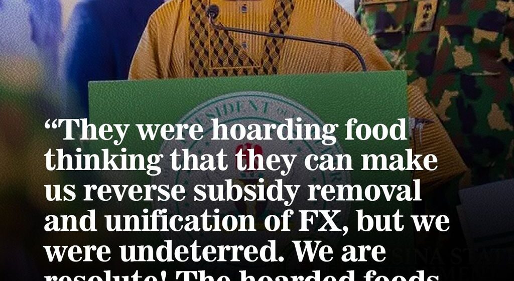 They were hoarding food thinking that they can make us reverse subsidy removal and unification of FX, but we were undeterred.