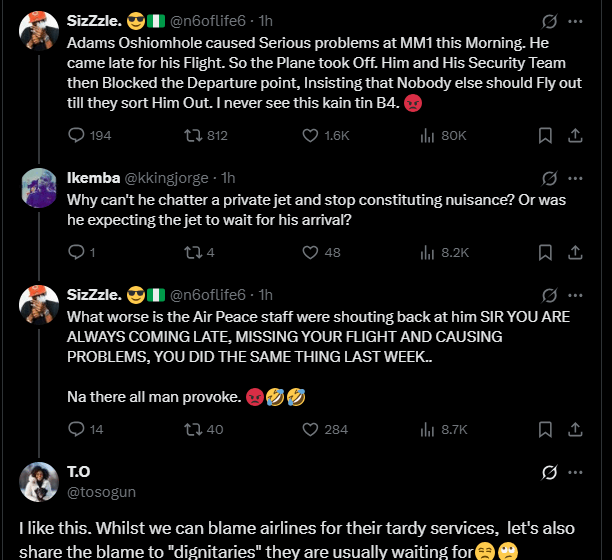 Screenshot (1160) Adams Oshiomhole Causes Chaos At Murtala Mohammed Airport, Blocks Departure Point, Insist The Airline Attend To Him After Coming Late