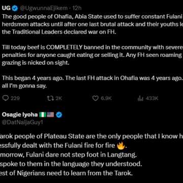 Twitter: Netizens Advice Benue State To Defend Itself Against Fulani Herdsmen, Site Instances Of States Liberate Itself From Such horrendous Attack
