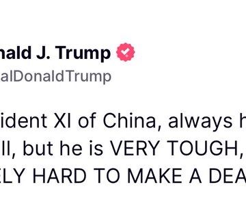 U.S. Trump Says China President Xi Jinping Is ‘Extremely Hard To Make A Deal With’ As Trade Tensions Resurfaces