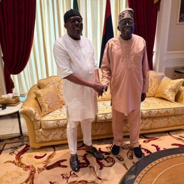 Photo: Suspended Rivers Governor, Sim Fubara Pays Courtesy Visit To President Tinubu At His Lagos Residence.