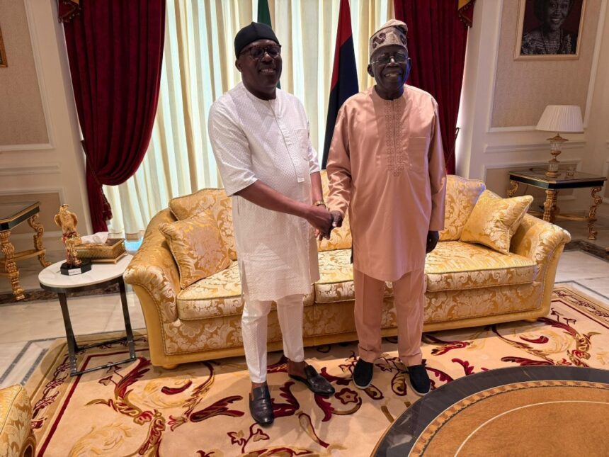 Photo: Suspended Rivers Governor, Sim Fubara Pays Courtesy Visit To President Tinubu At His Lagos Residence.