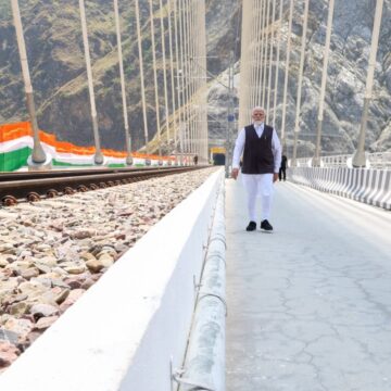 Photo News: Indian Prime Minister Narendra Modi “At The Majestic Anji Bridge In Jammu And Kashmir.”