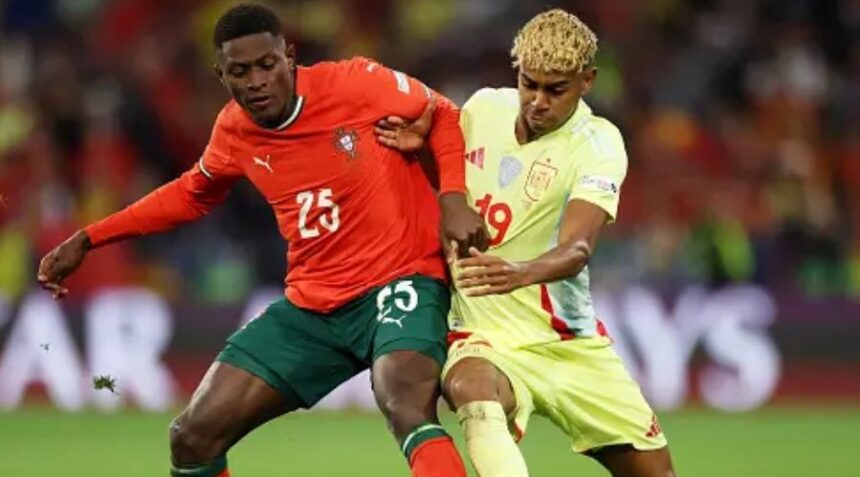 Nuno Mendes Wins Player Of The Match For The Nations League Final Between Portugal And Spain.