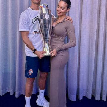 Photo: Cristiano Ronaldo And Partner Basking In The Joy Of The Trophy