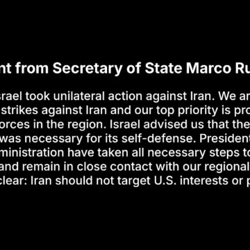 Iran-Israel Conflict: Statement From Secretary Of State Marco Rubio