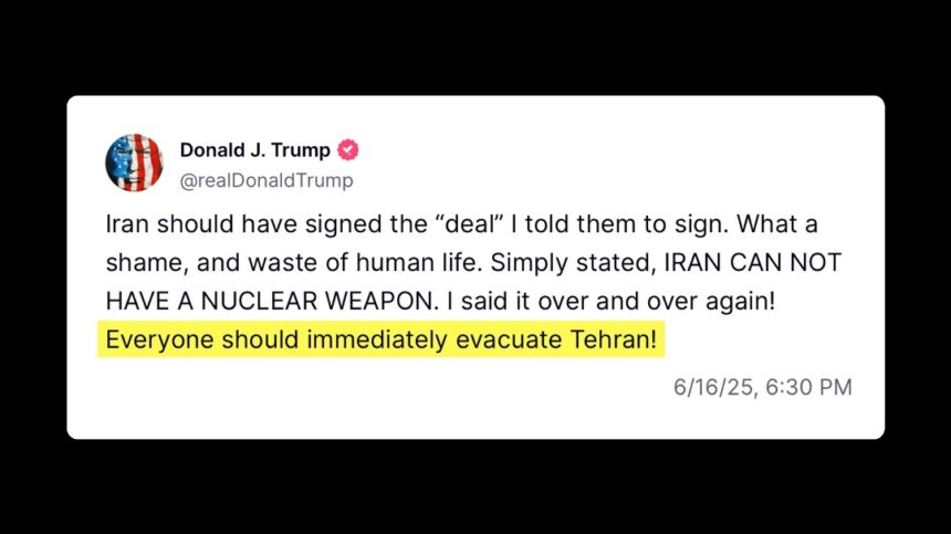 U.S President Trump Declares, “Iran Can Not Have A Nuclear Weapon.”