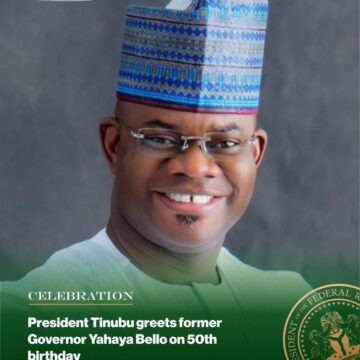 President Tinubu Greets Former Governor Yahaya Bello On 50th Birthday