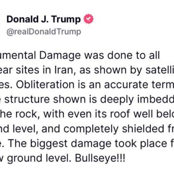 President Trump Recount Damages On Iran’s Nuclear Sites, Says “Obliteration” Is The Perfect Way To Describe The Us Strikes