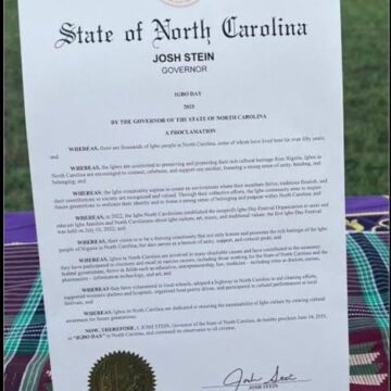 North Carolina Governor Josh Stein Officially Proclaim June 14 As ‘Igbo Day’ In Recognition Of Its Rich Cultural Heritage, Civic Contributions, And Unity Of The Igbo Community In The U.S.