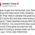 President Trump Still On CNN And New York Times Reportage, Says They Tried To Demean ‘B-2 Pilots’ Work.