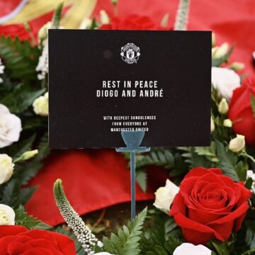 Bruno Fernandes, Diogo Dalot And Ruben Amorim Laid Tribute To Diogo Jota And Andre Silva, On Behalf Of All At Manchester United.