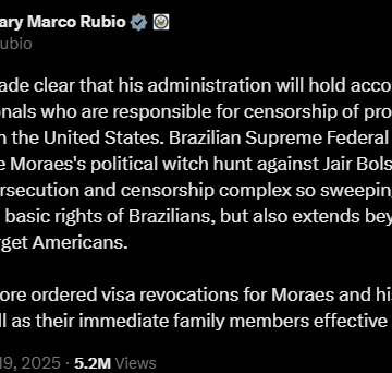U.S Imposes Travel Ban On The Supreme Court Justices Persecuting Its Former President, Jair Bolsonaro. This Comes Hours After Police Raided His Home.