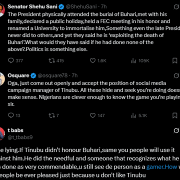 Senator Shehu Sani Summation On President Tinubu Onoring His Late Predecessor Muhammadu Buhari