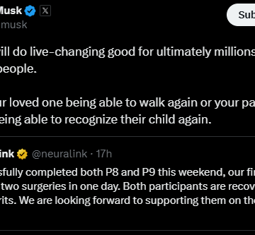 Screenshot (133) Musk Assures Neuralink Will Do “Live-Changing Good For Ultimately Millions” Of People After Performing Two Live Changing Surgeries In A Day