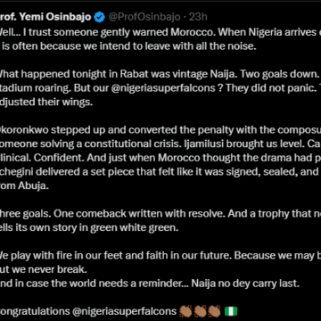 “Someone Gently Warned Morocco. When Nigeria Arrives Quietly, It Is Often Because We Intend To Leave With All The Noise” Former Vice President Prof. Yemi Osinbajo On WAFCON