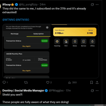 Screenshot (221) Lady Calls Out MTN, For Allegedly Stealing Her Data, Claims The Service Provider Keeps Bringing Down Her Accusatory Post, Affected Users Speak Out