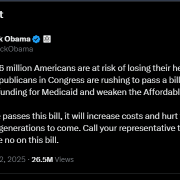 U.S. Former President Barack Obama Knocks Trump’s Big Beautiful Bill, Says If Passed “It Will Increase Costs And Hurt Working Class Families”