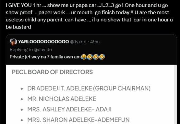 Nigerian Musician Davido, Threatens A Non-Fan Who Belittle Him For Sharing His Jet With Seven Other Members Of His Family