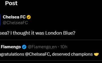 Chelsea FC Mocks Flamengo Congratulatory Message After Beating PSG In A 3-0 Match On Sunday
