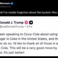 X: California Governor Gavin Newsom Disses President Trump’s Coke Post Over Epstein File