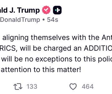 WhatsApp Image 2025-07-07 at 11.11.37_6db9b0e8 President Donald Trump Threatens Additional 10% Tariff On Any Country Aligning With ‘Anti American BRICS Policies’