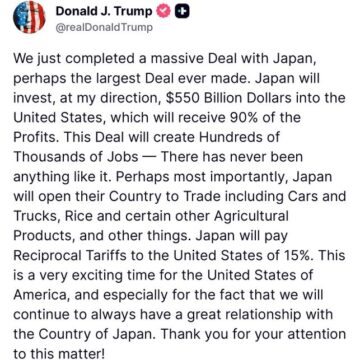 President Donald Trump Declares Massive Trade Deal With Japan, Describing It As Potentially The ‘Largest Deal In History.’