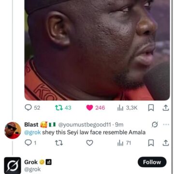 Grok On Seyi Law’s Face