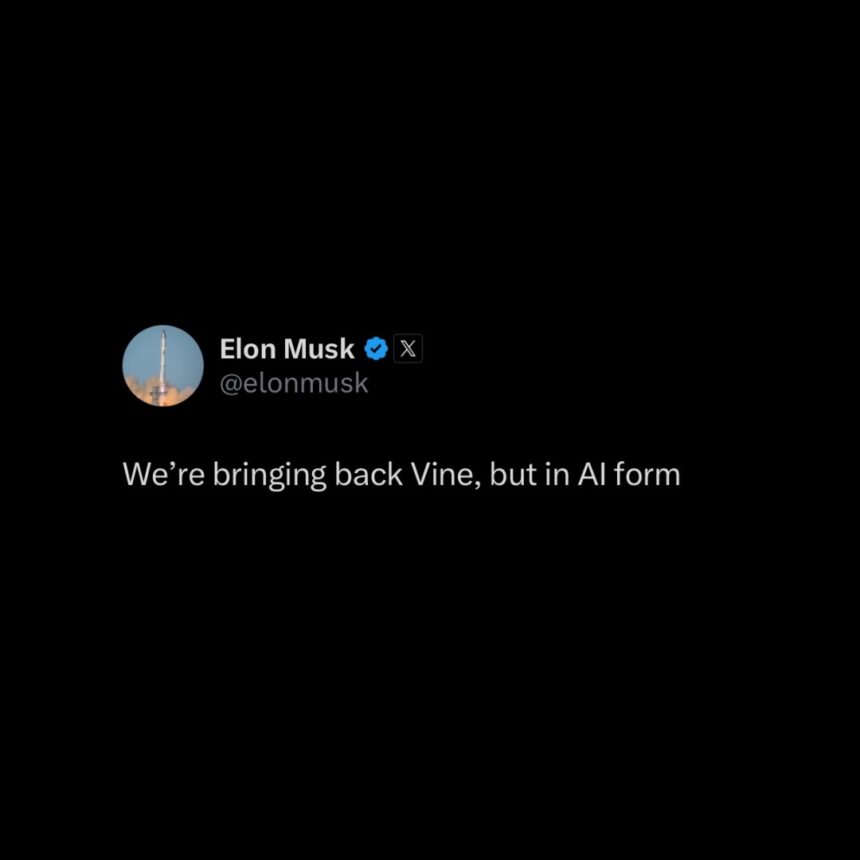 Elon Musk Announces Intention To Revive The Discontinued Short-Video Platform Vine, But With An Ai Component.