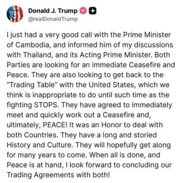 President Donald Trump Say Cambodia And Thailand Look Toward Immediate Ceasefire Amid Ongoing War