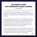 Kamala Harris Releases Statement She Will Not Be Running For California Gubernatorial election In 2026.