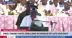 image Video: President Bola Tinubu And Other Dignitaries At The 8 Day Fidau Prayer Of Late Awujale Of Ijebuland, Oba (Dr.) Sikiru Kayode Adetona.