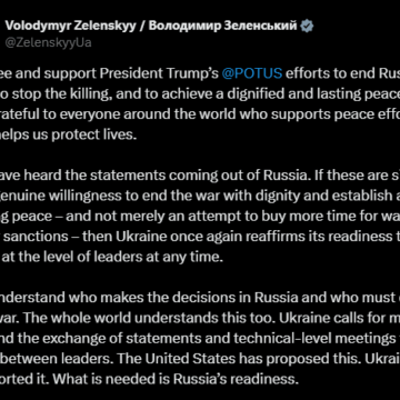  Volodymyr Zelenskyy Backs U.S. President Trumps Effort To End Ukrain-Russia War