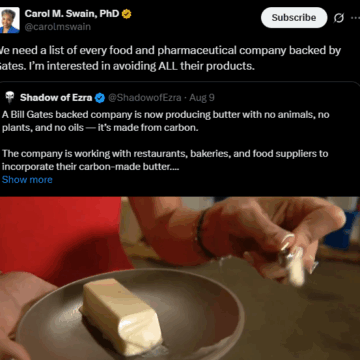 American Award Winning Political Scientist Dr. Carol Swain, Declares She Avoiding Any Food Or Product Backed By Bill Gates After Savor Company Made Butter From Carbon