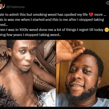 X: Weed Smokers Show Before And After Effect Of Substance Smoking