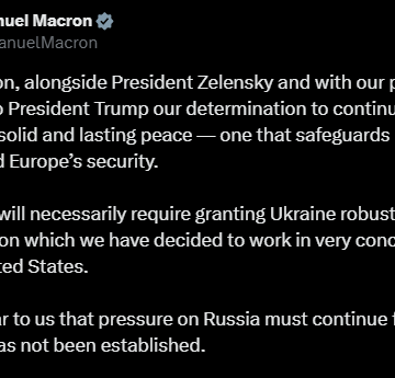 Screenshot (355) “Pressure On Russia Must Continue For As Long As This Peace Has Not Been Established”—French President Emmanuel Macron