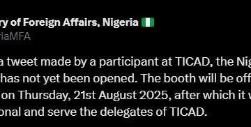 Screenshot (361) Reactions As Foreign Ministry Claims It Want To Inaugurate Nigeria’s Empty Booth At An International Conference, TICAD9 Japan, Before Delegates Would Show Up