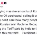 President Donald Trump Announces Plans To Increase Tariffs On India Due To Its Purchases Of Russian Oil