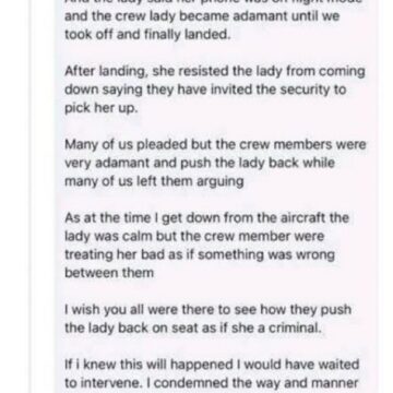 Uyo To Lagos Flight: An Eye Witness Account Of What Transpire Between Female Passenger And Air Hostess At The Ibom Airline