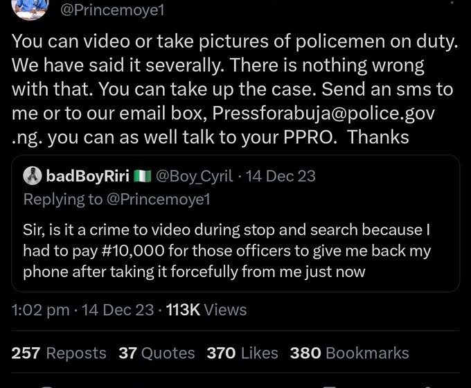 WhatsApp Image 2025-08-23 at 08.36.52_b966efa4 Lagos State Commissioner Of Police Dissolve Tactical Squad Team For Harassing A Citizen Over A Pair Of Ray-Ban Meta AI Glasses During A Stop And Search